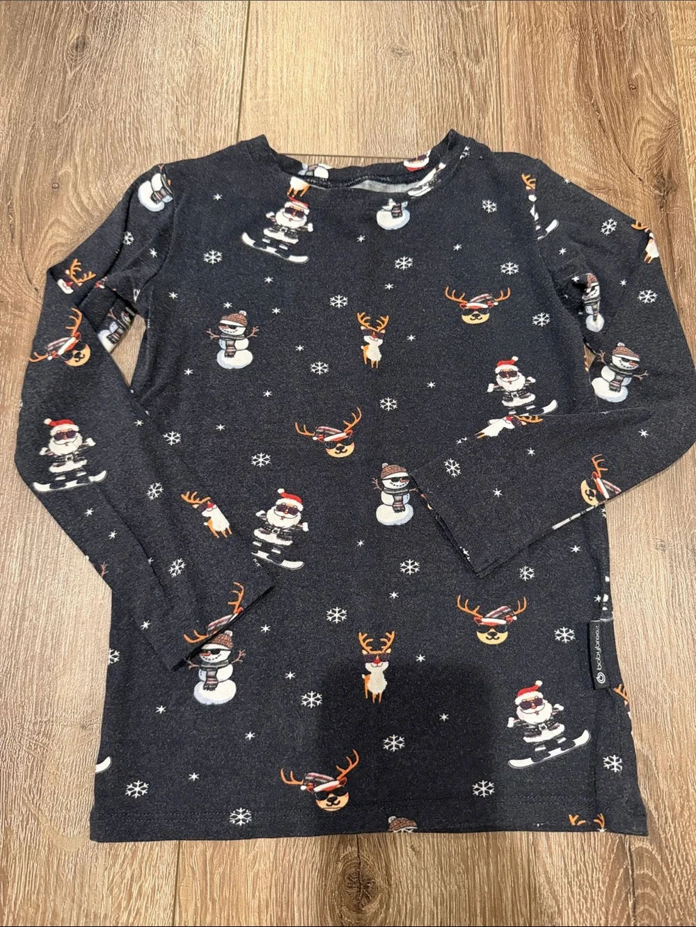 Little Bipsy Black Holiday Snowman & Reindeer Pajama Set Size: 4T